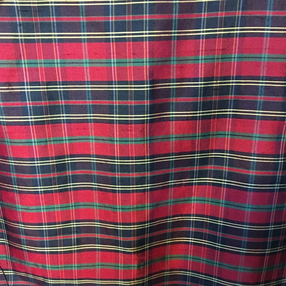 Anne Carson Holiday Plaid Silk Zip Jacket L - Picture 5 of 5